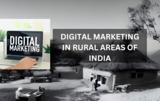 This image is of a village of India, a reprentational AI edited image showing Digital marketing in rural areas of India.