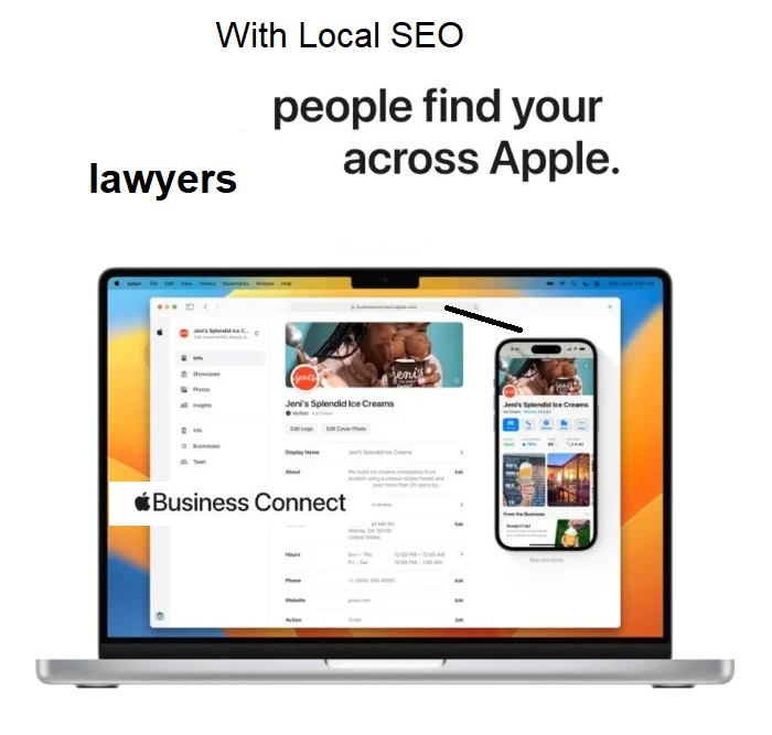 On Apple connect local SEO results looks like this when people search lawyers. So this is another important platform where you can do Local SEO