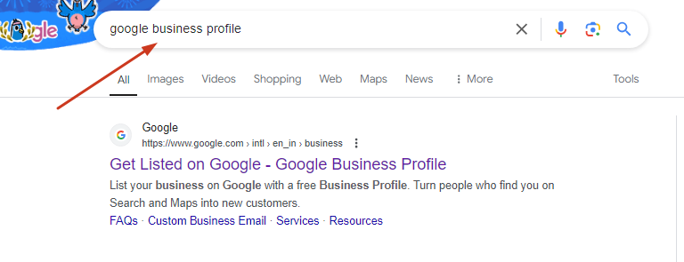 Step 1 google business profile setup